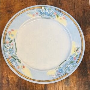 Antique Nippon Floral Blue Dinner Plate